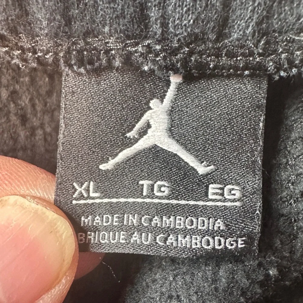 Jordan Sweatpants Mens XL Black 777739-010 Jumpman Fleece Straight Leg Bungee